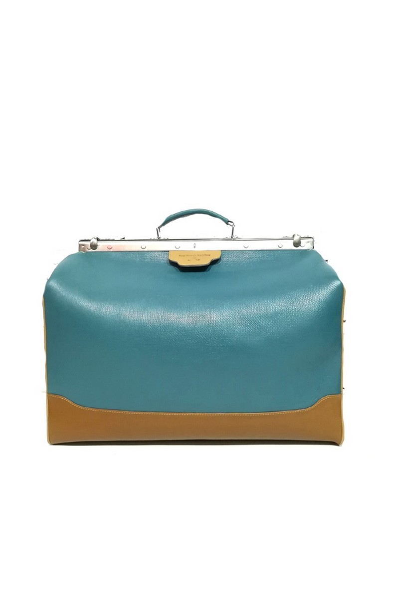 Buy Real leather roomy blue travel bag for women, Designer weekend Bag 